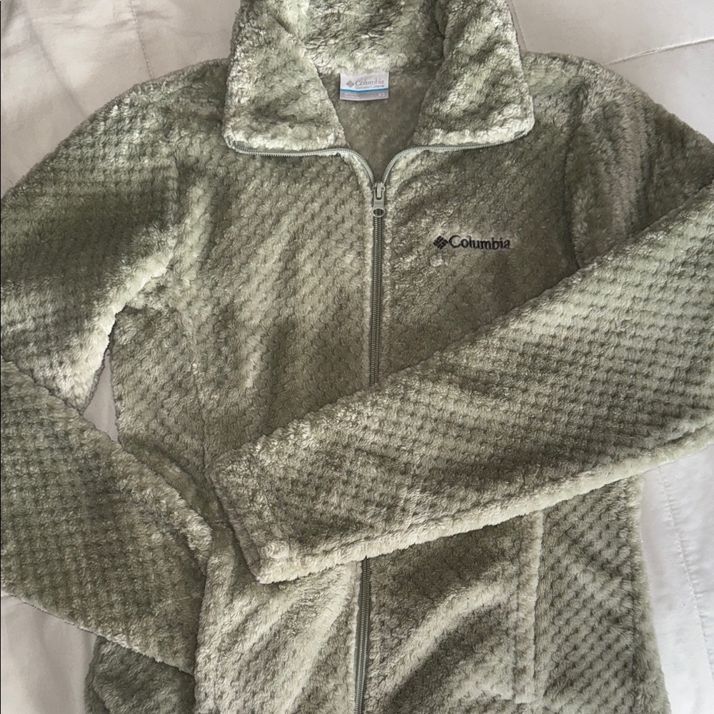 Columbia Olive Textured Fleece Jacket